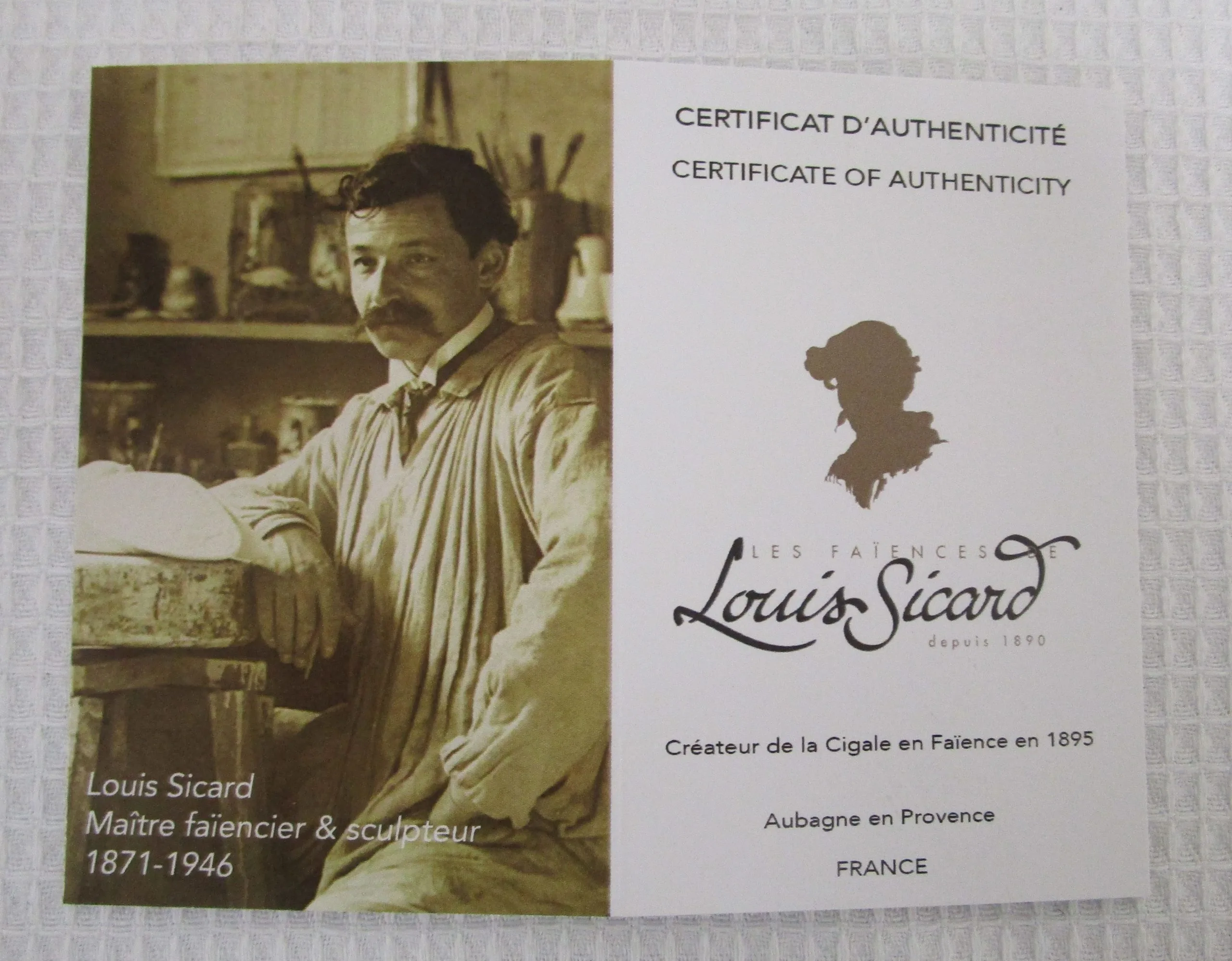 Cicadas - from France - Authenticated Original Louis Sicard Cigale Design
