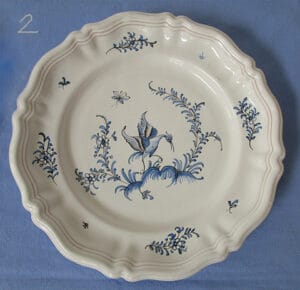 Moustiers Dinner/Wall Plate - Blue - Bird on Mountain