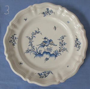 Moustiers Dinner/Wall Plate - Blue - Bird on Mountain