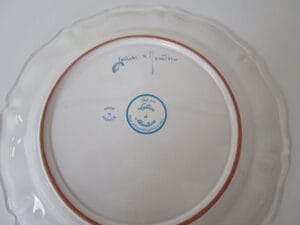Moustiers Dinner/Wall Plate - Blue - Bird on Mountain