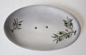 Soap Dish - Olive Design - Grey