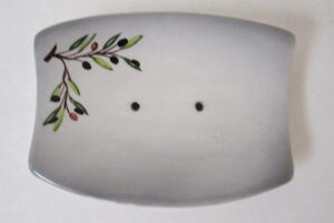 Soap Dish - Olive Design - Grey