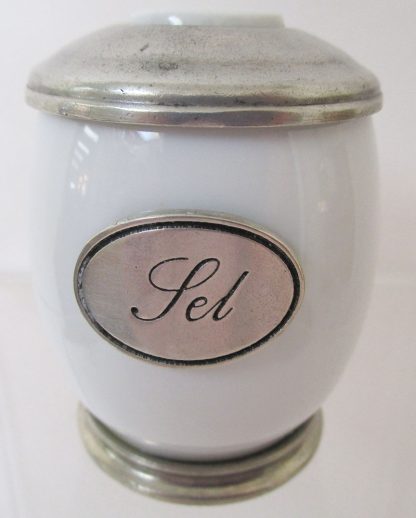 Salt & Pepper Shaker Set (Porcelain and Pewter)