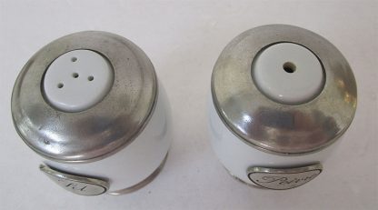 Salt & Pepper Shaker Set (Porcelain and Pewter)