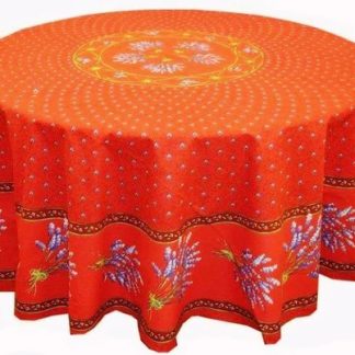 LeCluny Coated Round Tablecloth - Lavender - red