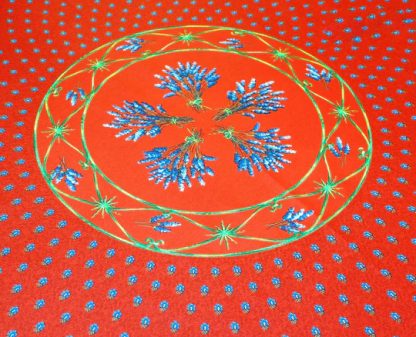 LeCluny Coated Round Tablecloth - Lavender - red