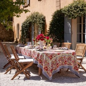 Table Cloth - Jardin - Red & Grey