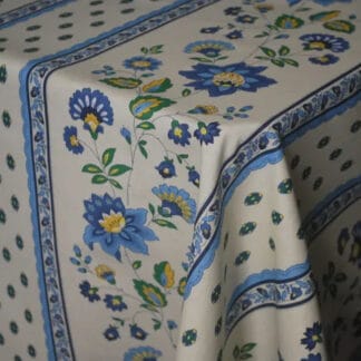 Le Cluny - Treated - Square Table cloth - Fayence Cream/Blue