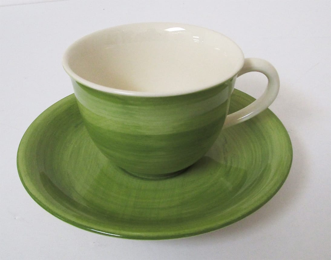 Zeller Keramik | Cappucino Cup w/Saucer | Design: "Colors" Zeller Keramik | Cappucino Cup w/Saucer | Design: "Colors"