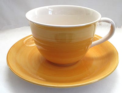 Zeller Keramik | Cappucino Cup w/Saucer | Design: "Colors" Zeller Keramik | Cappucino Cup w/Saucer | Design: "Colors"
