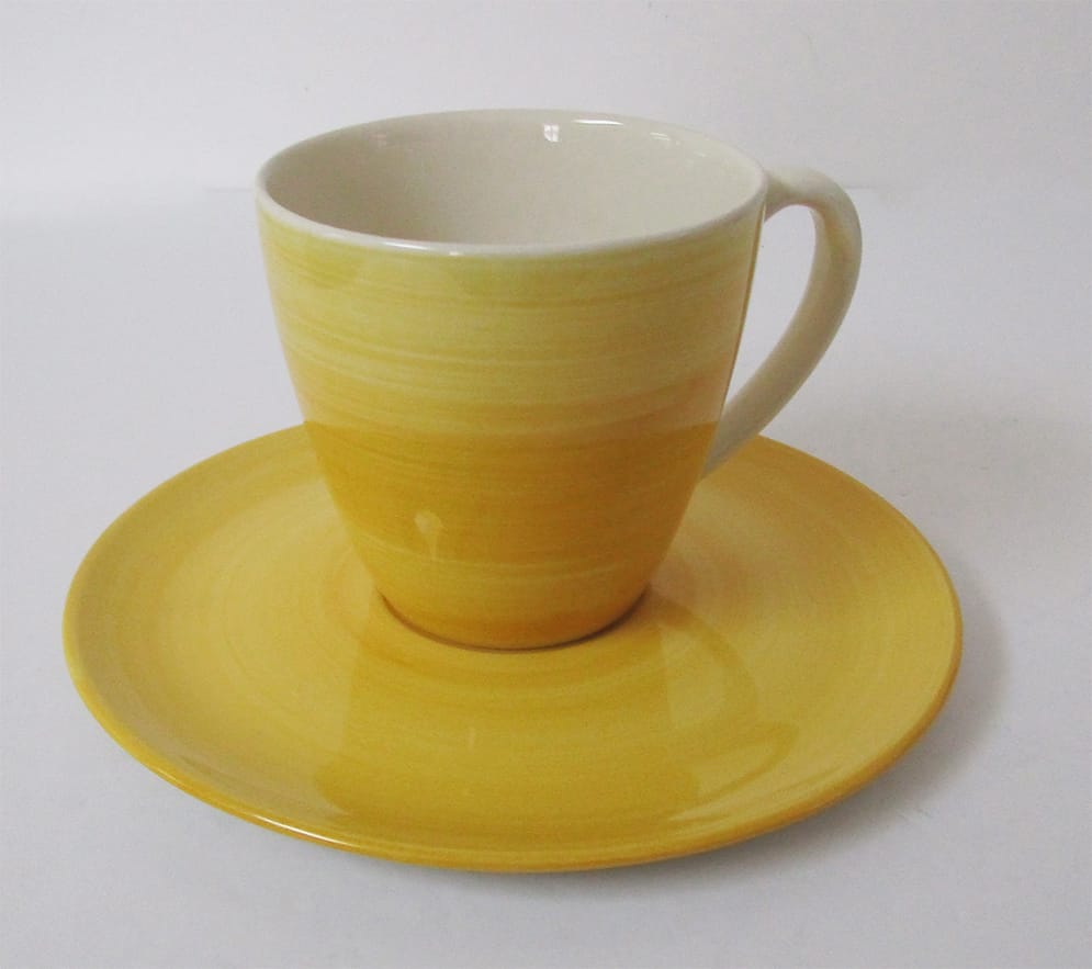 Zeller Keramik | Coffee Cup w/Saucer | Design: "Colors" Zeller Keramik | Coffee Cup w/Saucer | Design: "Colors"