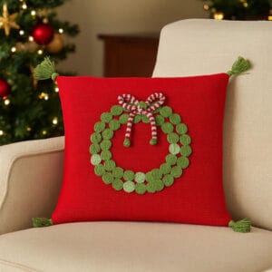 Rect Pillow - Christmas - Ecru