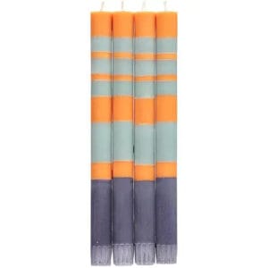 Candle Set of 4- Non Drip - striped - various colors