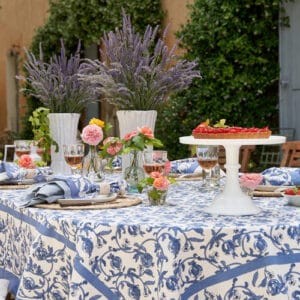 Table Cloth - Square -Pomegranate - cornflower blue