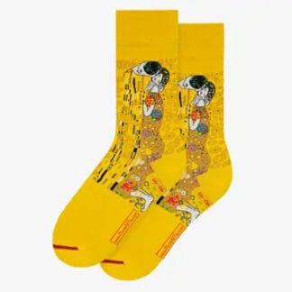 Art Socks - The Kiss by Gustav Klimt - Beige